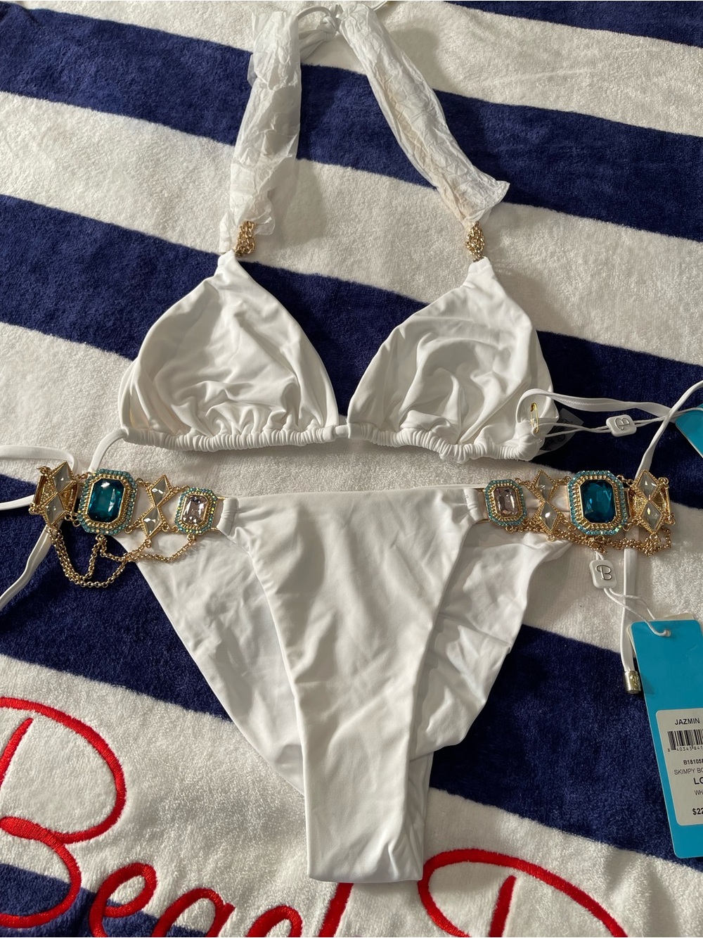 NWT beach bunny bikini ball and chain top and Jazmine bottoms XL/L set - Picture 3 of 11
